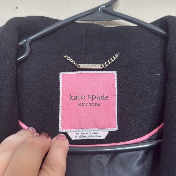 Kate Spade Black Long Coat - Picture 3 of 6